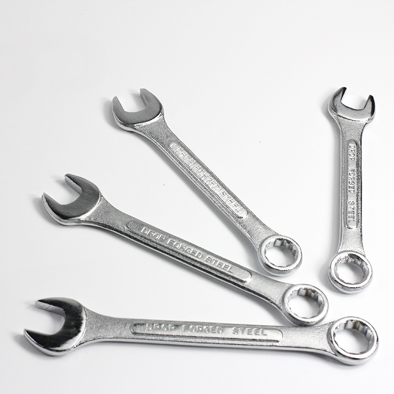 Jinlun plum blossom open-end wrench, ribbed blind plum blossom wrench, 8-24mm plum blossom dual-purpose wrench, auto repair machine repair tool Item Picture