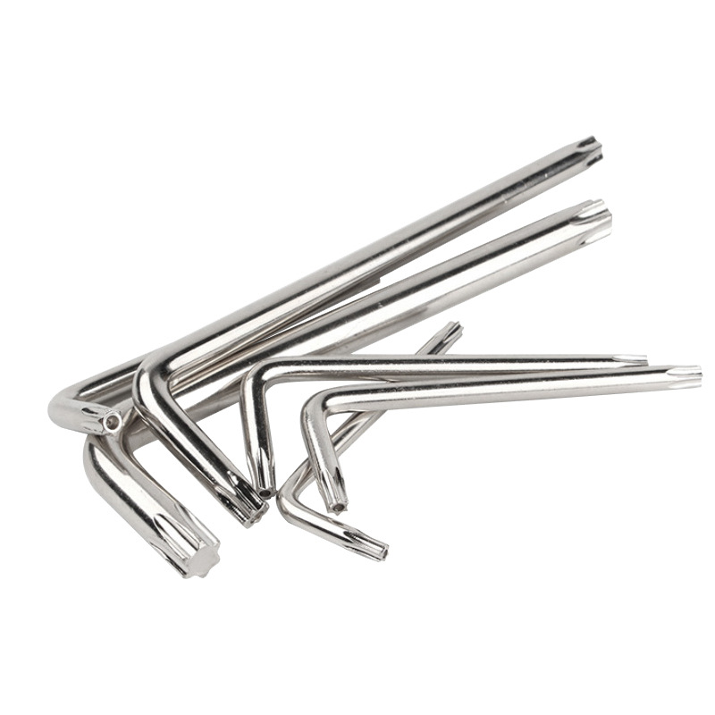 T6/T8/T10 double-head hex socket wrench with pattern, hexagonal screwdriver with holes, T15/T20/T25/T30 Specification drawing