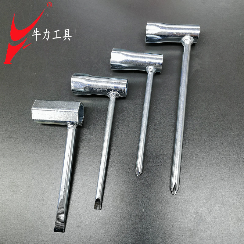 Niu Li galvanized 7-head single-end socket wrench with cross, straight and hexagonal T-shaped multi-functional hardware accessory tool details Picture