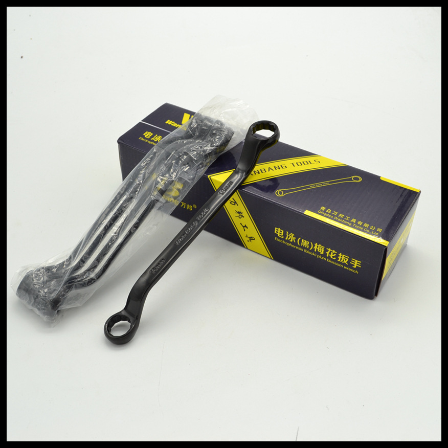 Wholesale sale of black electrophoretic open-end wrenches, dual-purpose, dual-head manual dual-purpose open-end wrenches for auto repair Item Picture