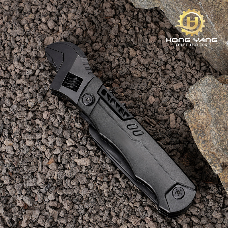 Wholesale of outdoor multi-functional adjustable wrenches, pliers, portable folding multi-purpose wrenches, screws and household combination tools Specification drawing