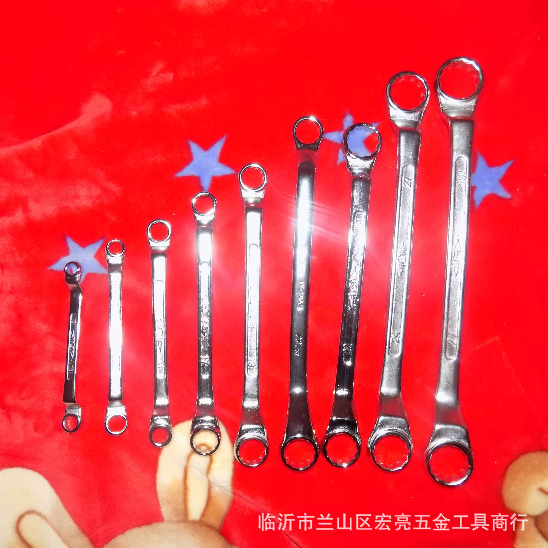 Double-ended box wrench, Linyi wrench, manual wrench, metric, in stock, chrome-plated full figure