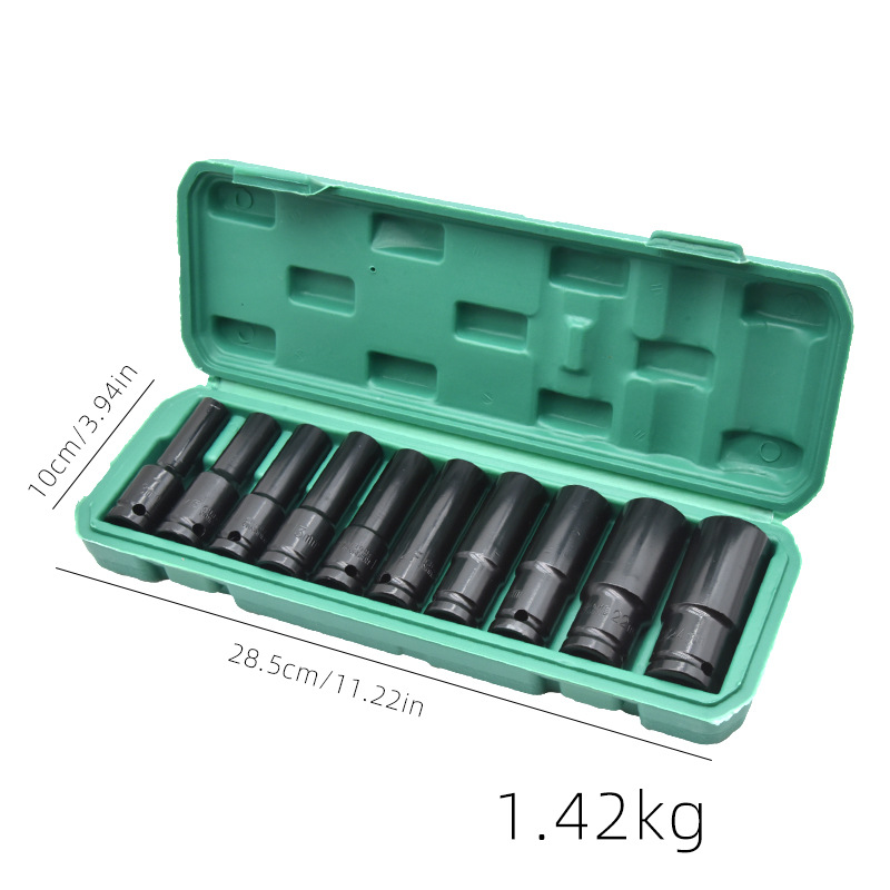 1/2 Extended hexagonal socket combination set, pneumatic and electric wrench head, big fly small wind cannon, thickened and extended type undefined