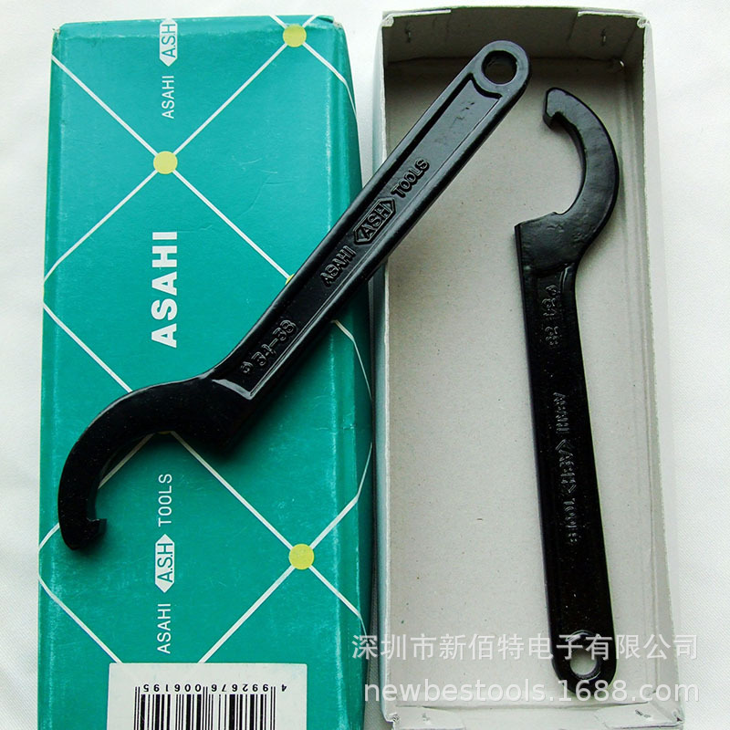 Hook wrench ASHFK0045, crescent wrench, round nut side hole wrench, water meter cover wrench details Picture