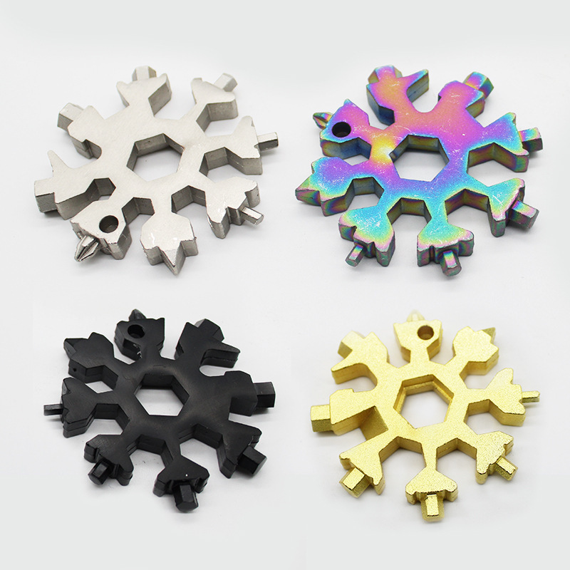 Wholesale snowflake wrenches, mini screwdrivers, Allen and octagonal portable snowflake 19-in-one tool cards from the manufacturer Item Picture