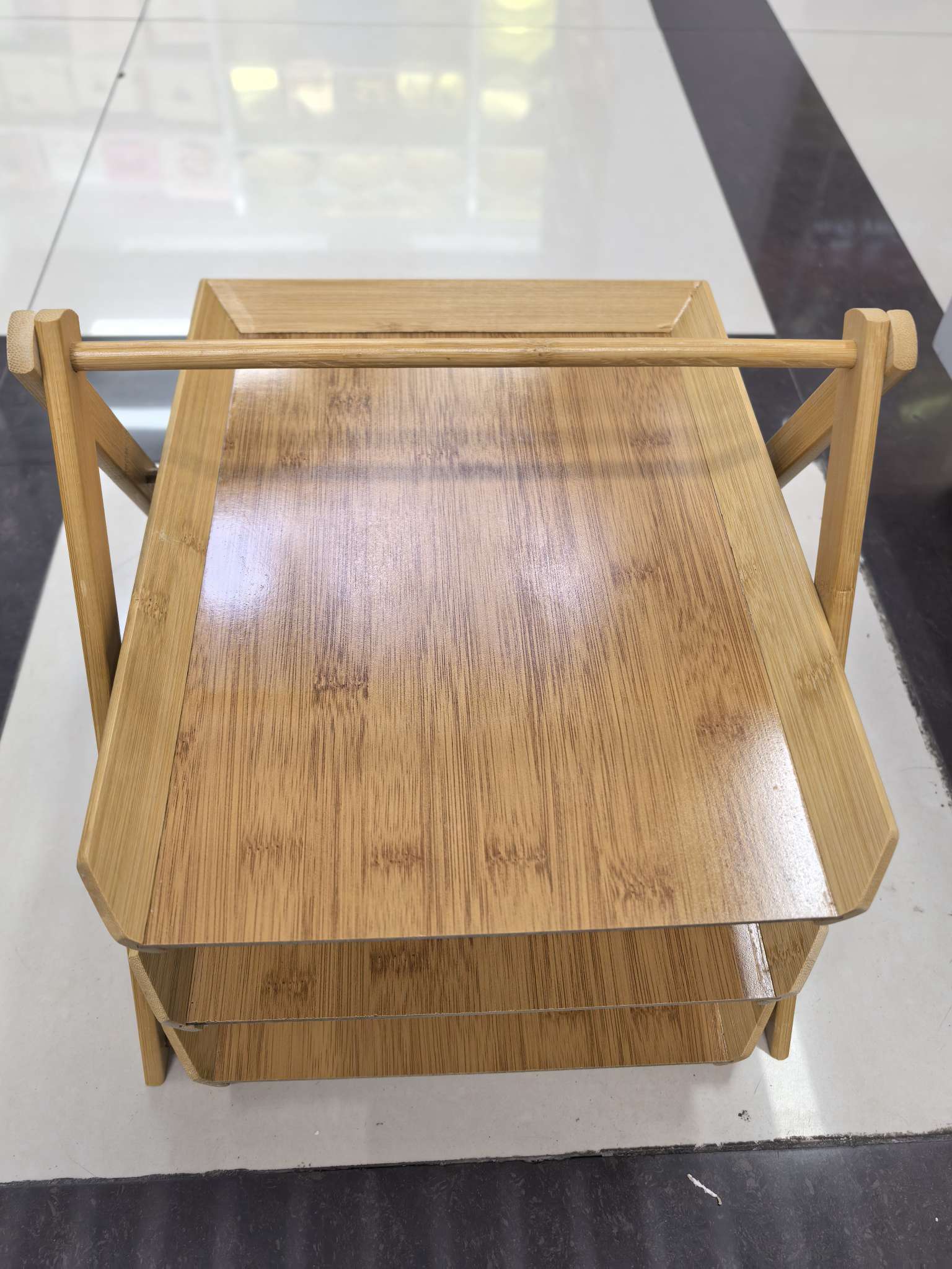 竹制三层小玩意文件置物篮