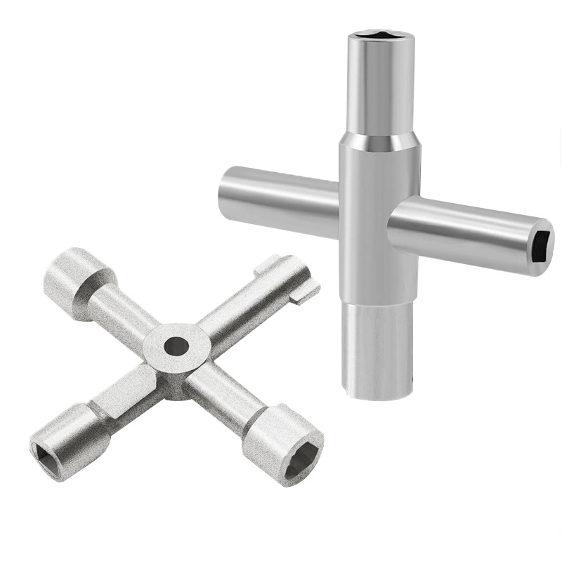 Four-in-one multi-functional cross key wrench, electric control cabinet, elevator cross key, water meter, valve key Item Picture