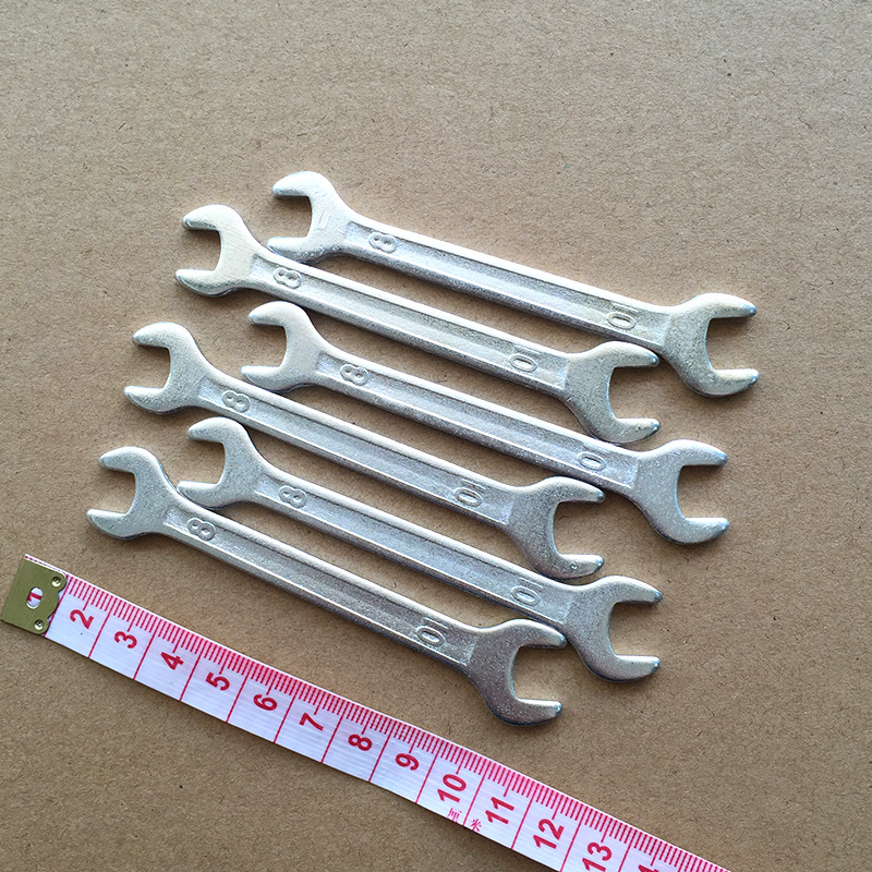 Factory direct sales of 8mm-10mm small stamping open-end wrenches, stamping small wrenches Specification drawing