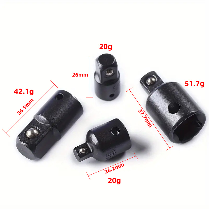 Fake pneumatic sleeve 1/2 large flying rotation 3/8 medium flying rotation 1/4 small flying mutual conversion joint quick ratchet wrench accessory details Picture