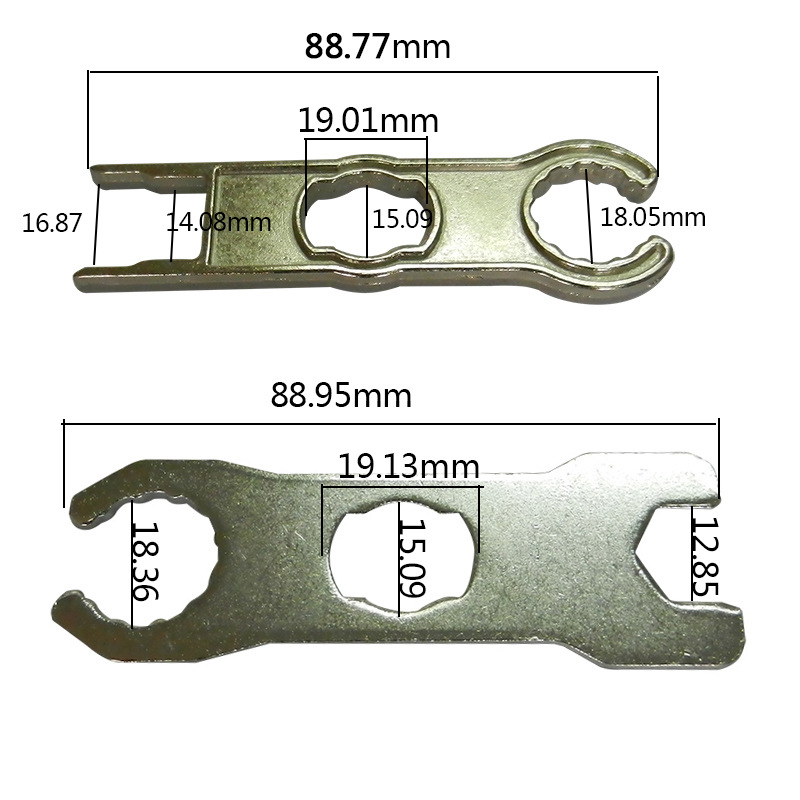 MC4 photovoltaic joint wrench, a dedicated wrench for solar photovoltaic connectors, is a labor-saving wrench for clamping positions Specification drawing