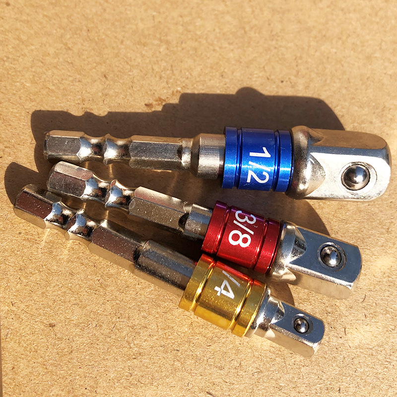 Yunbei 3pcs colored connecting rod AD with Bead hexagonal handle connecting rod 1/2 1/4 3/8 electric drill sleeve connecting rod Application Scenario