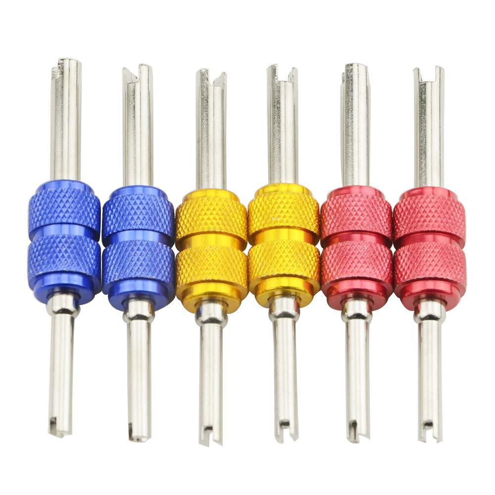 Aluminum alloy color car air conditioning valve core wrench, double-head installation tool, valve core disassembly screwdriver full figure