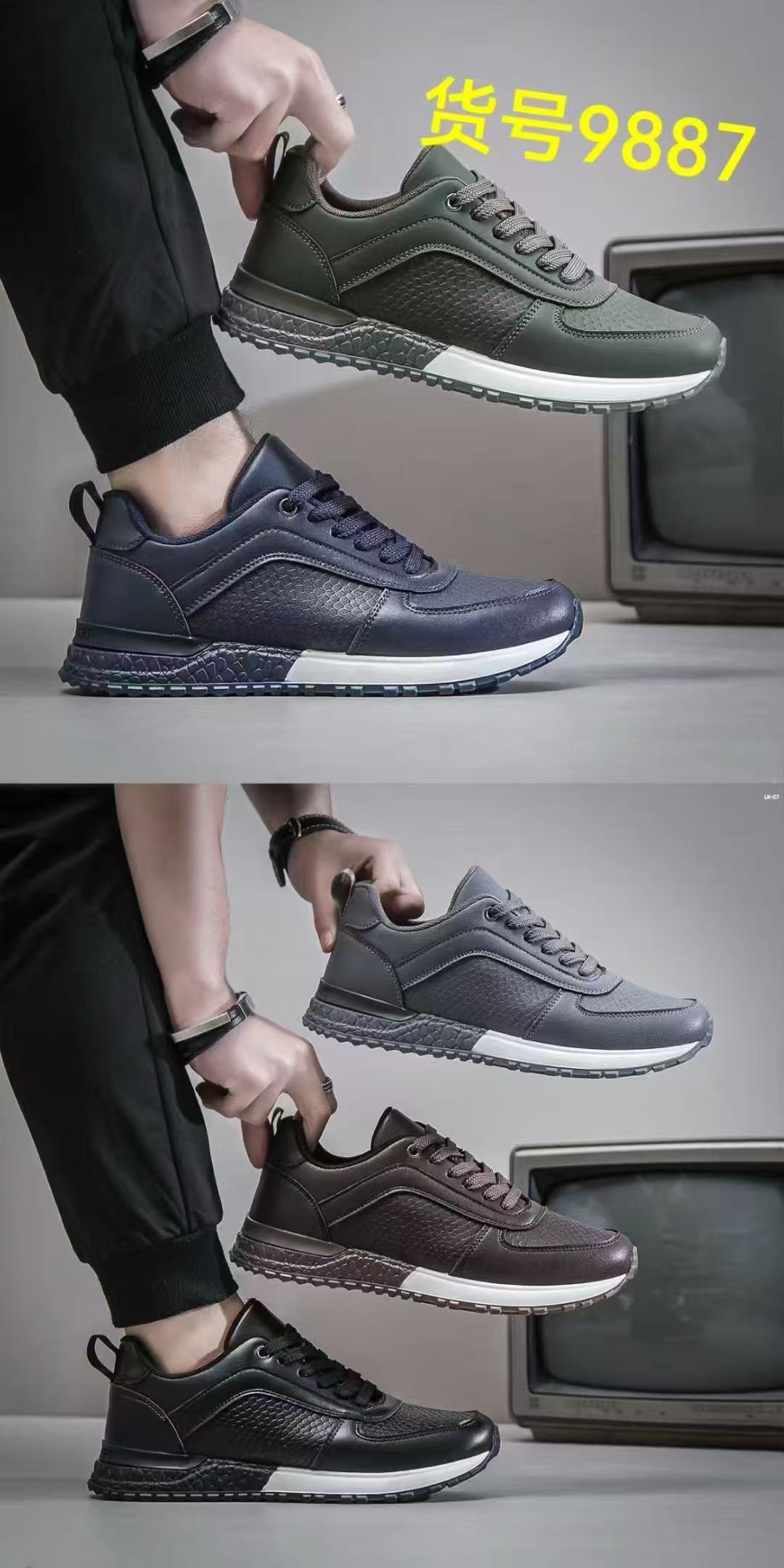 新款透气休闲鞋男轻便运动鞋舒适百搭跑步鞋详情2