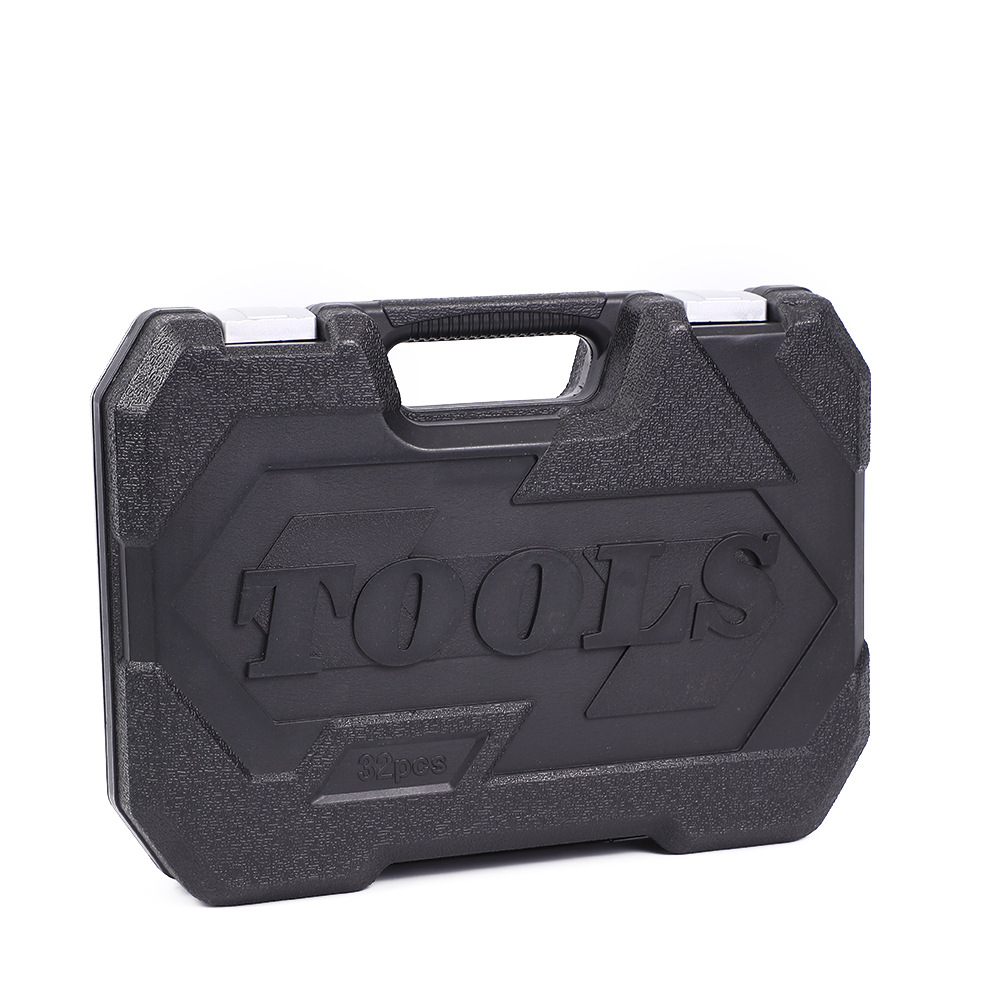 32PCS set of household toolbox repair kit, car maintenance socket ratchet wrench combination hardware tools details Picture