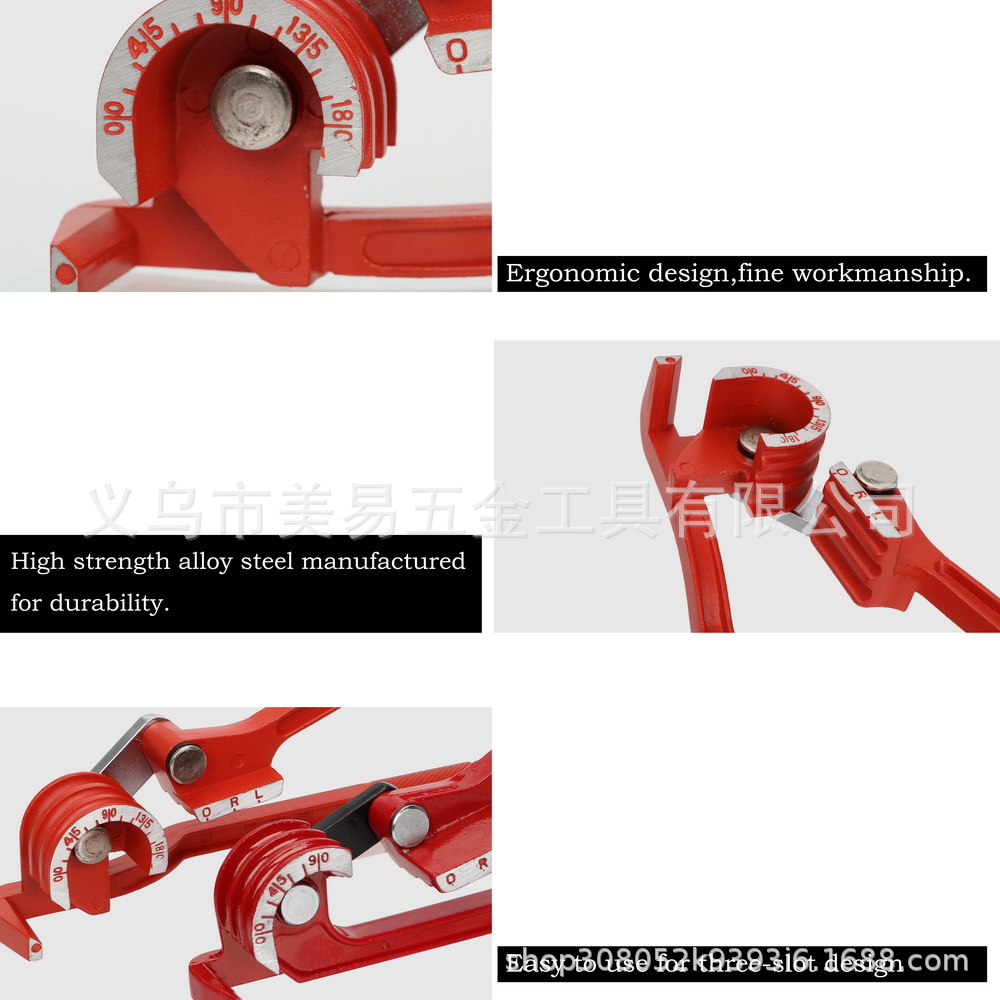 Pipe bender, alloy steel pipe bender, three-in-one combination pipe bender, 90 - and 180-degree pipe bending tool, copper pipe bender details Picture