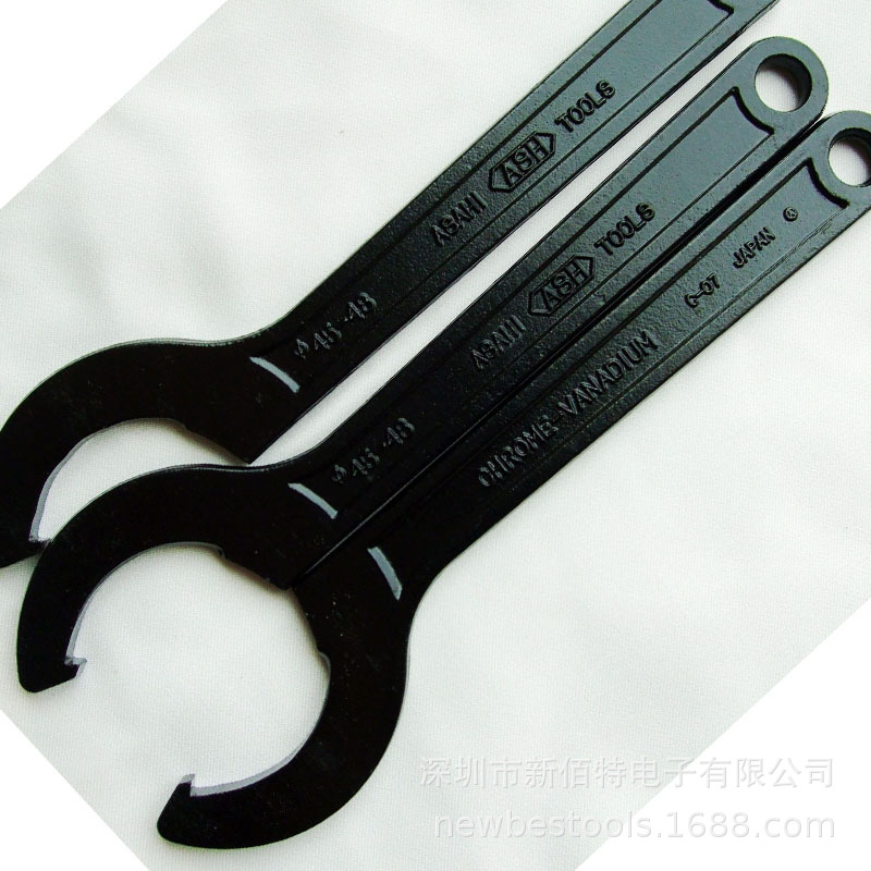 Hook wrench ASHFK0045, crescent wrench, round nut side hole wrench, water meter cover wrench Specification drawing