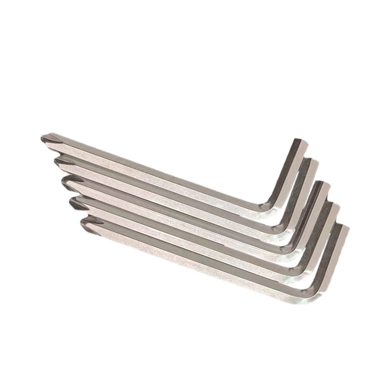 The manufacturer wholesales simple white zinc L-shaped multi-functional wrenches, household tools, mini dual-purpose hexagonal L-wrenches Item Picture