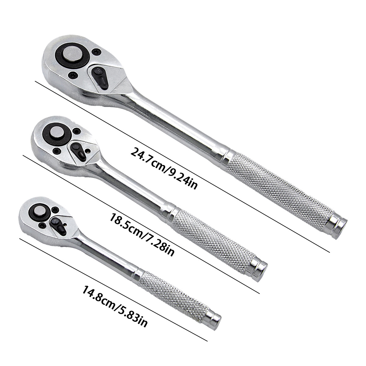New socket ratchet wrench 1/2, Dafei 3/8, Zhongfei 1/4 quick wrench, auto repair tool 3pc set details Picture