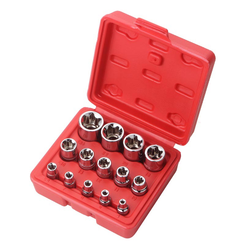 1/4-inch E-type 3/8 external hexagonal plum blossom socket screwdriver, small fly, medium fly 1/2 large fly star type 6 flower type socket Item Picture