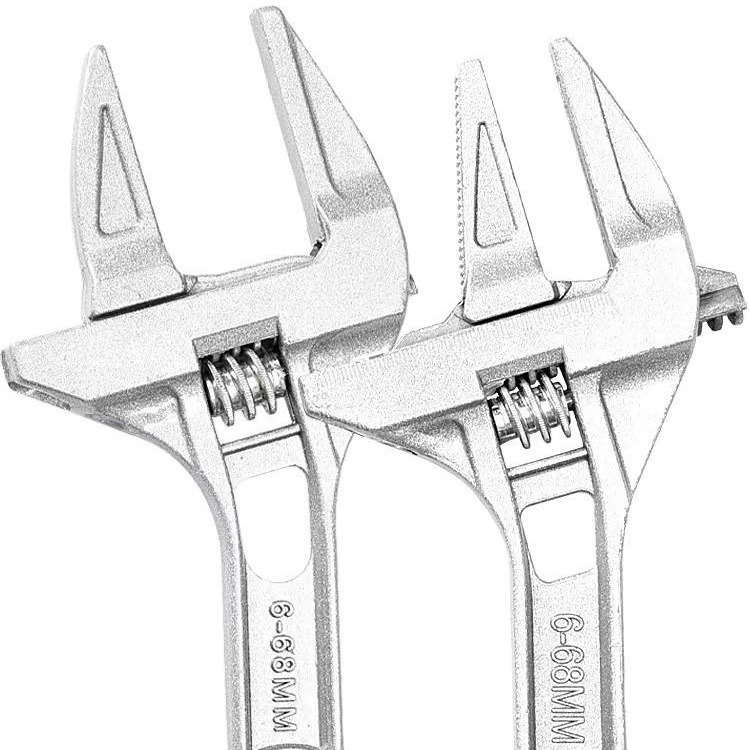 The manufacturer wholesals a large quantity of alloy bathroom wrenches, 6-68mm large-opening aluminum alloy short-handle adjustable plumbing wrenches Item Picture