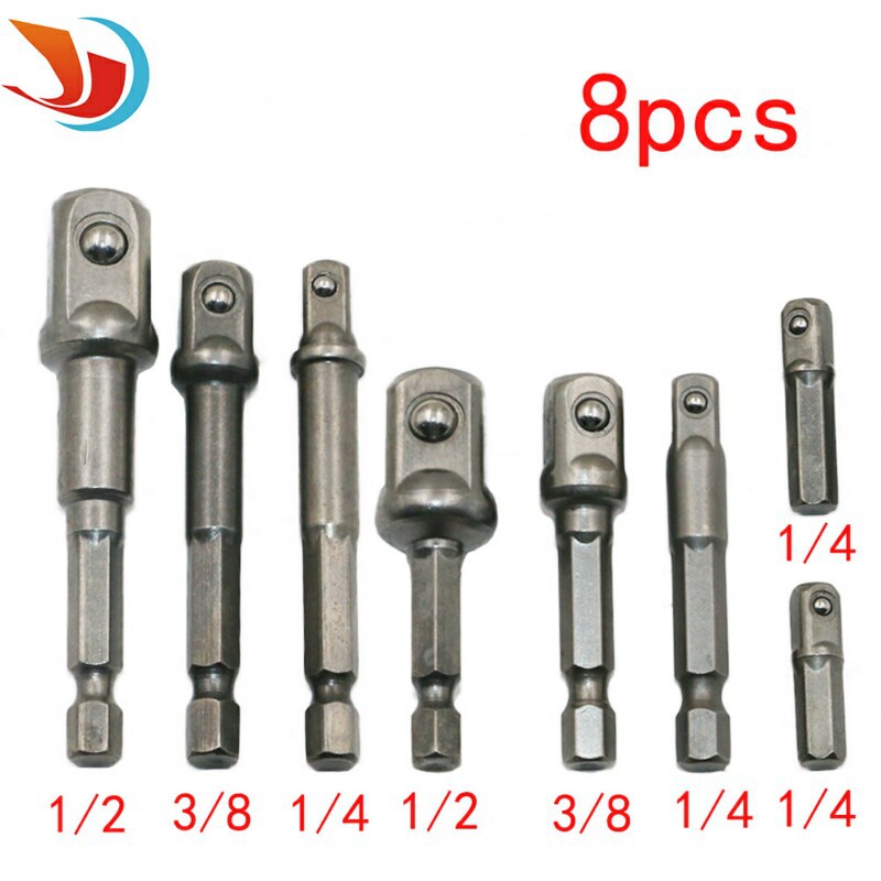 Hexagonal handle to square head socket connection rod with beads 1/4, 3/8, 1/2 air screwdriver electric socket connection conversion rod Application Scenario