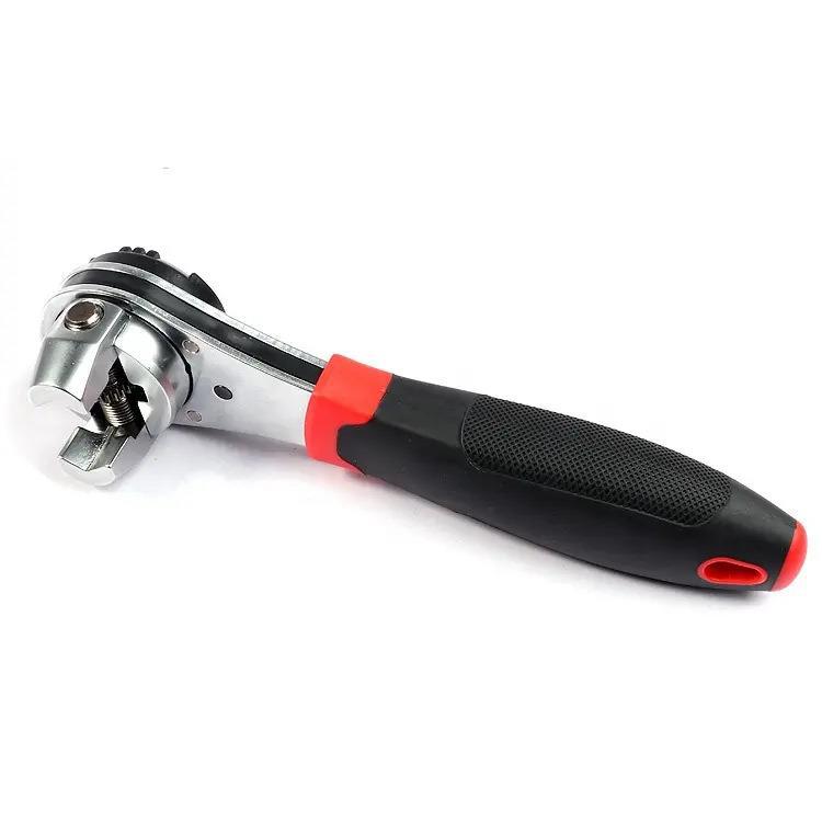 6-22MM adjustable ratchet wrench, multi-functional adjustable open-end wrench, manual wrench tool details Picture