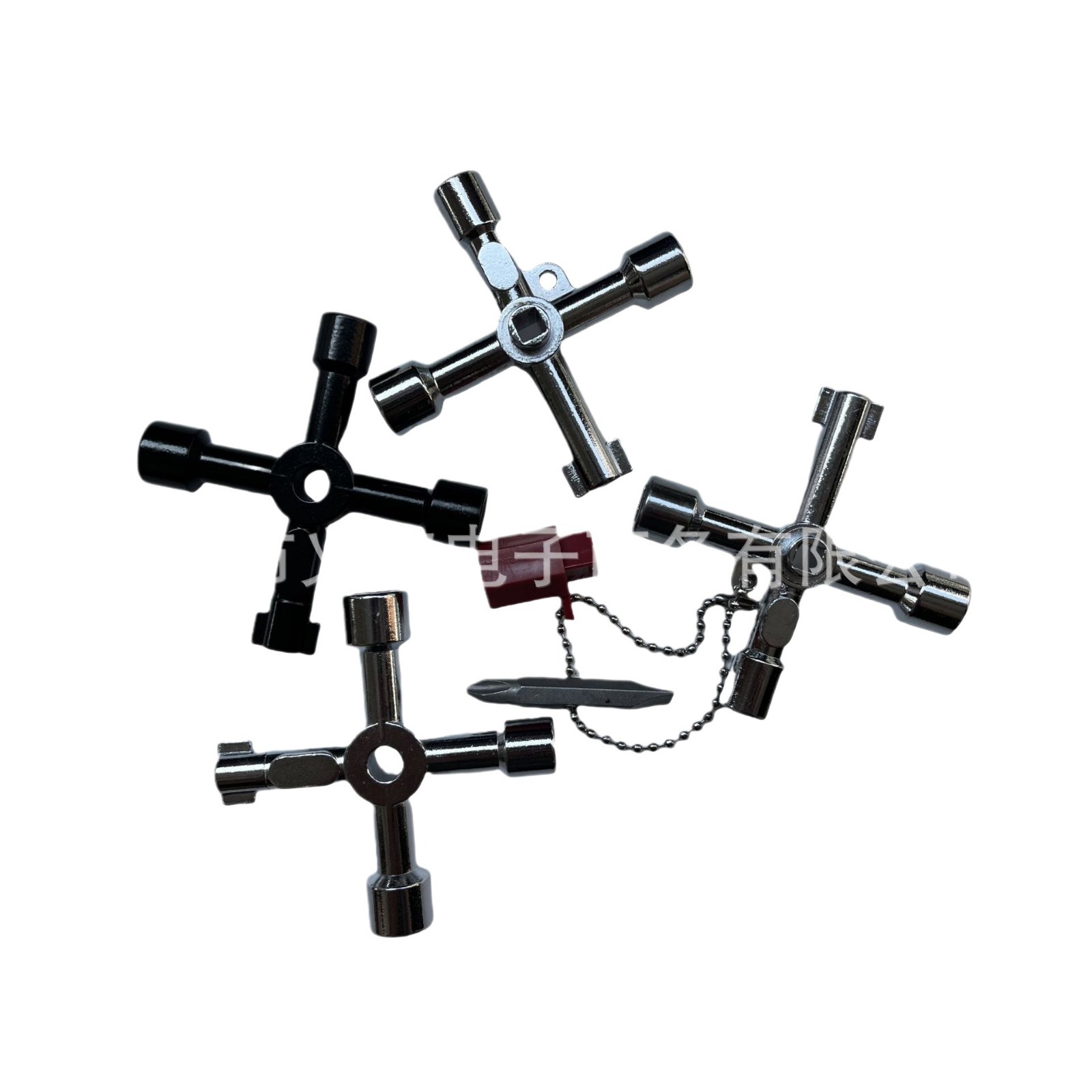 Electric control cabinet, trolley, elevator, cross key, wrench, water meter, valve key, internal triangular wrench, hardware tools, four-in-one Item Picture