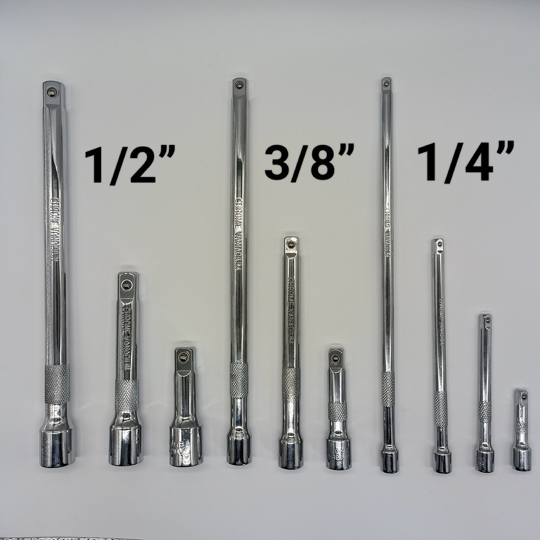 Sleeve connection rod, extension rod 1/2, ratchet wrench tool 3/8, large, medium and small fly extension rod 1/4, short extension rod full figure