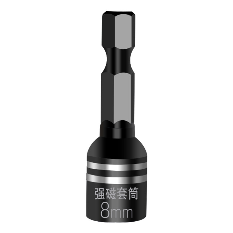 Strong magnetic socket, 8mm non-demagnetization electric wrench, electric drill, anti-slip self-tapping dovetail thread, hexagon socket handle, screwdriver bit Item Picture