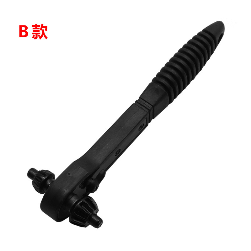 Two-in-one drill chuck key wrench, black quick ratchet wrench, dual-purpose wrench with both ends hardened undefined