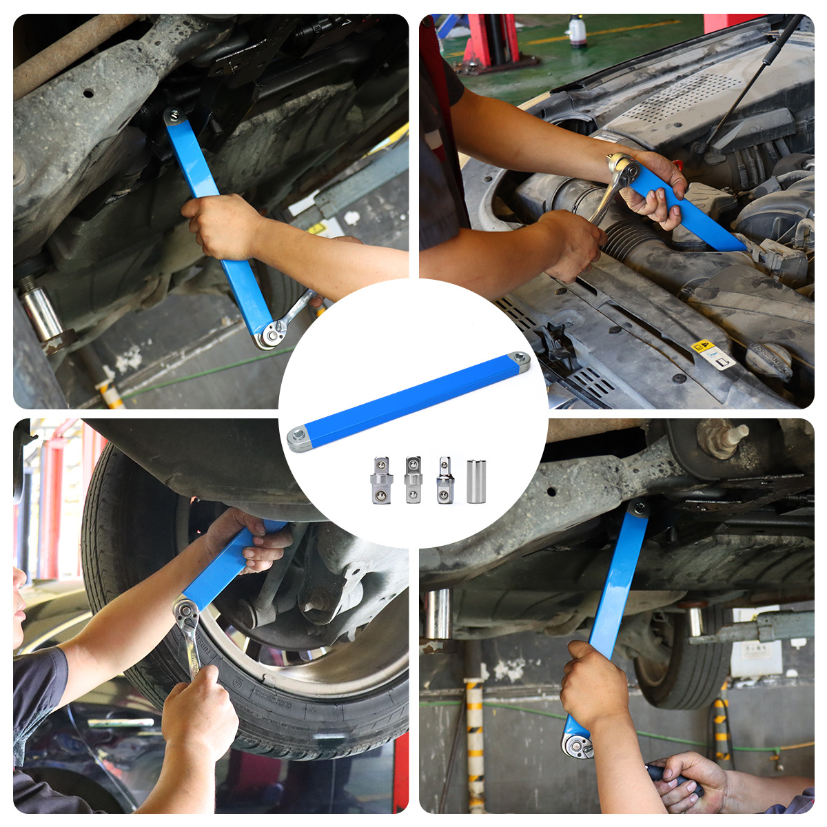 Multi-functional Extension universal extension wrench, dual-head dual-purpose labor-saving ratchet wrench offset Extension Specification drawing