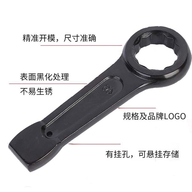 Heavy-duty striking wrench, single-head straight handle box wrench, striking fixed wrench, sturdy striking wrench, hardware tools Application Scenario