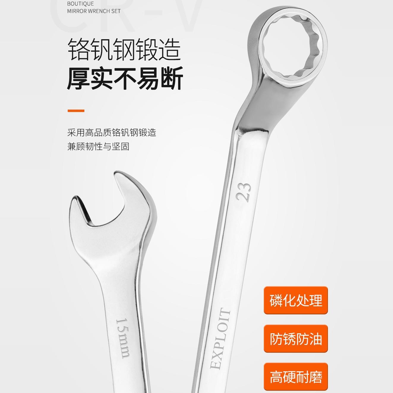 Development Wrench Tool Set, Complete set of plum blossom Wrench tools, Ratchet wrench dual-purpose Open-end wrench set details Picture
