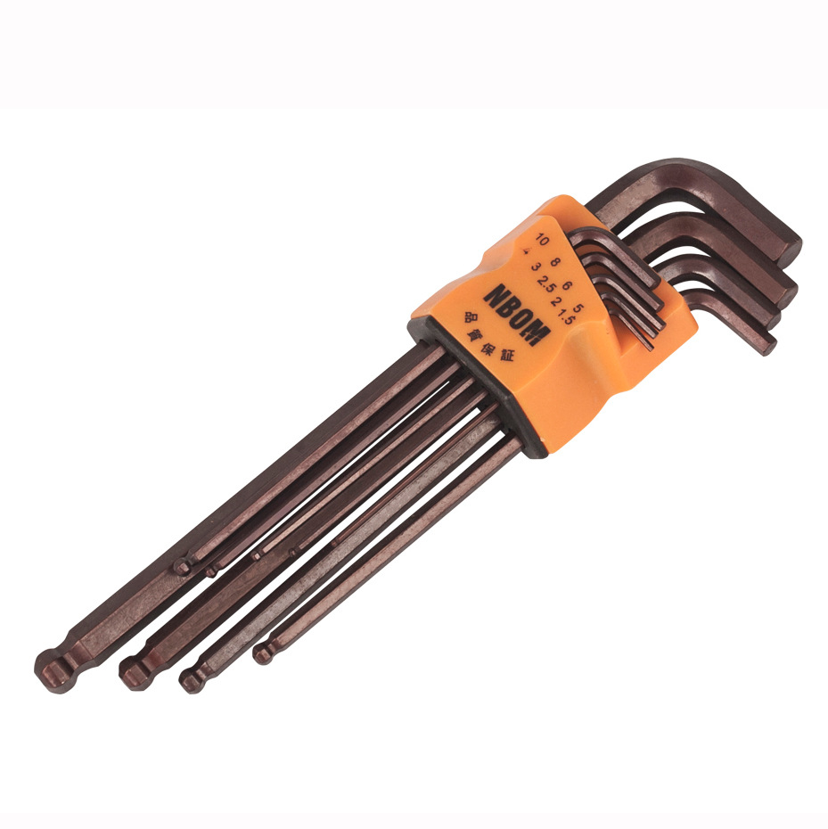 Small gourd style, bronze S2 steel ball head hex socket wrench 9-piece set, low price, hex screwdriver, hex key Item Picture
