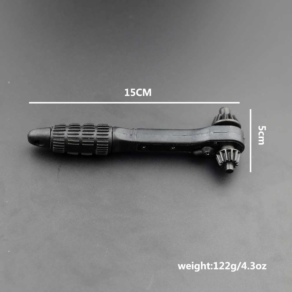 Two-in-one drill chuck, key wrench, manual black quick ratchet, dual-purpose at both ends for hardening and efficient fastening Specification drawing