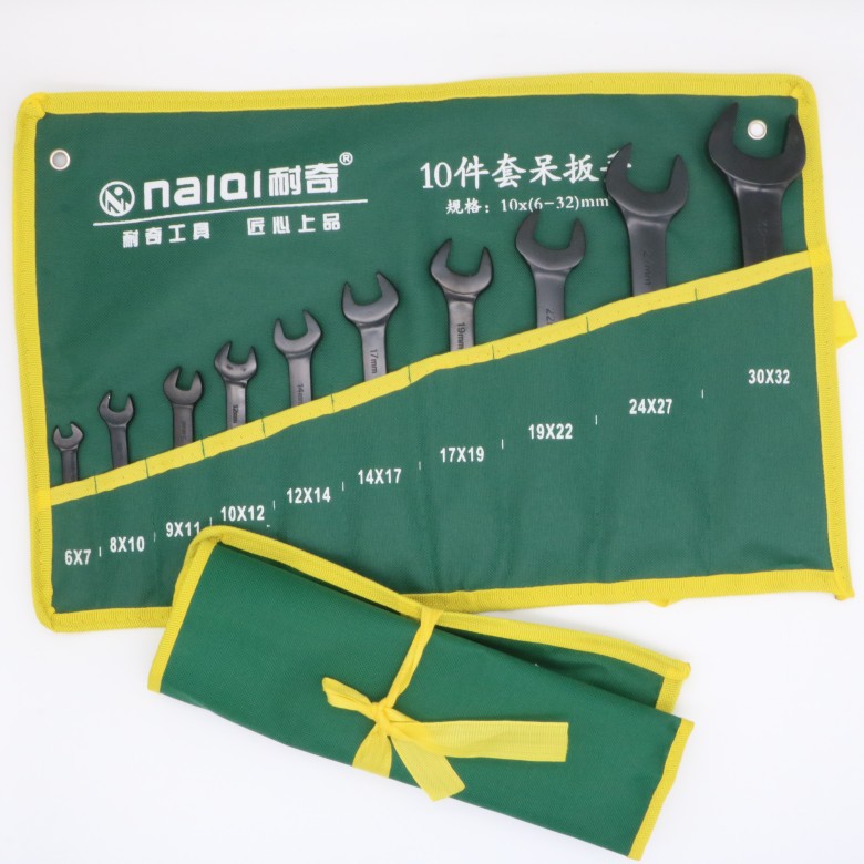 Cross-border wholesale of Nike electrophoretic open-end wrenches, black industrial fork wrenches, auto repair tools Specification drawing