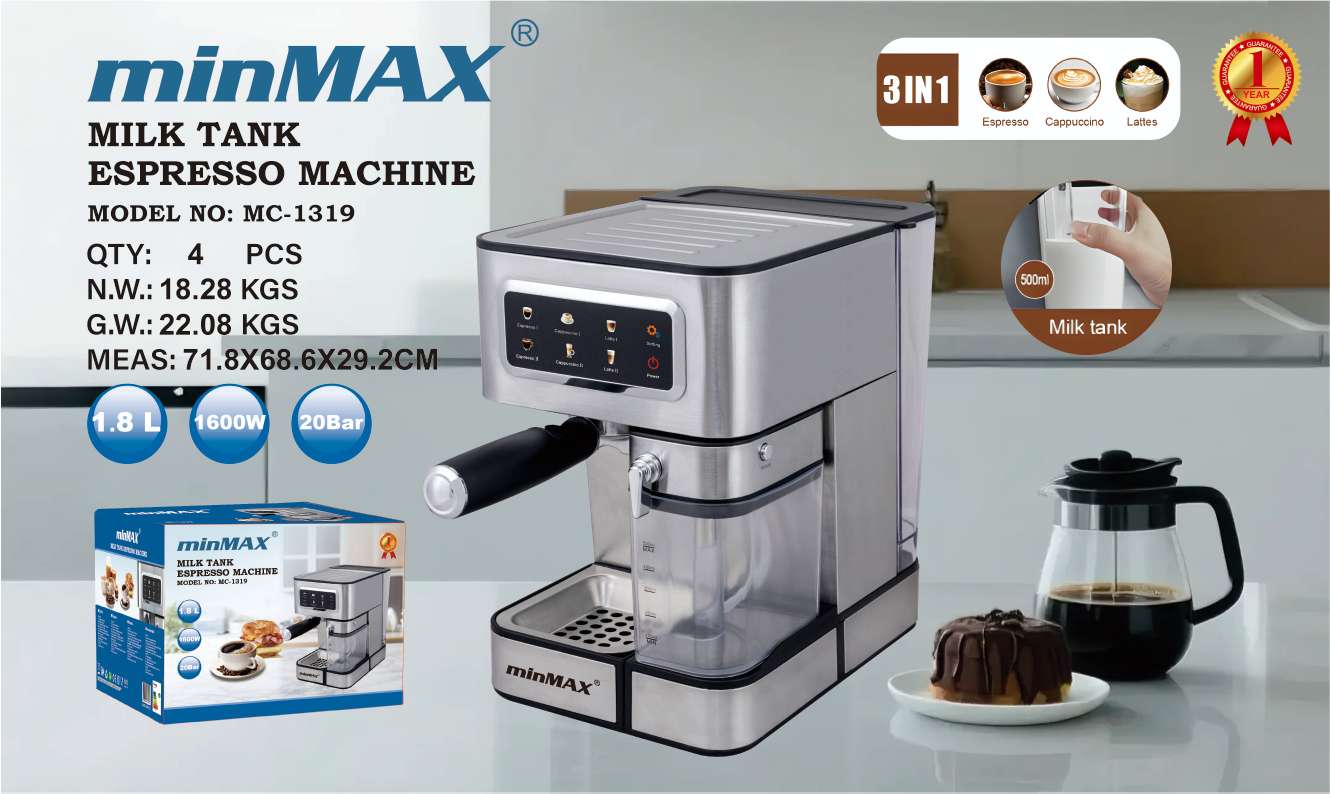 Electrodomésticos de exportación minMAX1319 máquina de café multifuncional hogar cocina buen ayudante