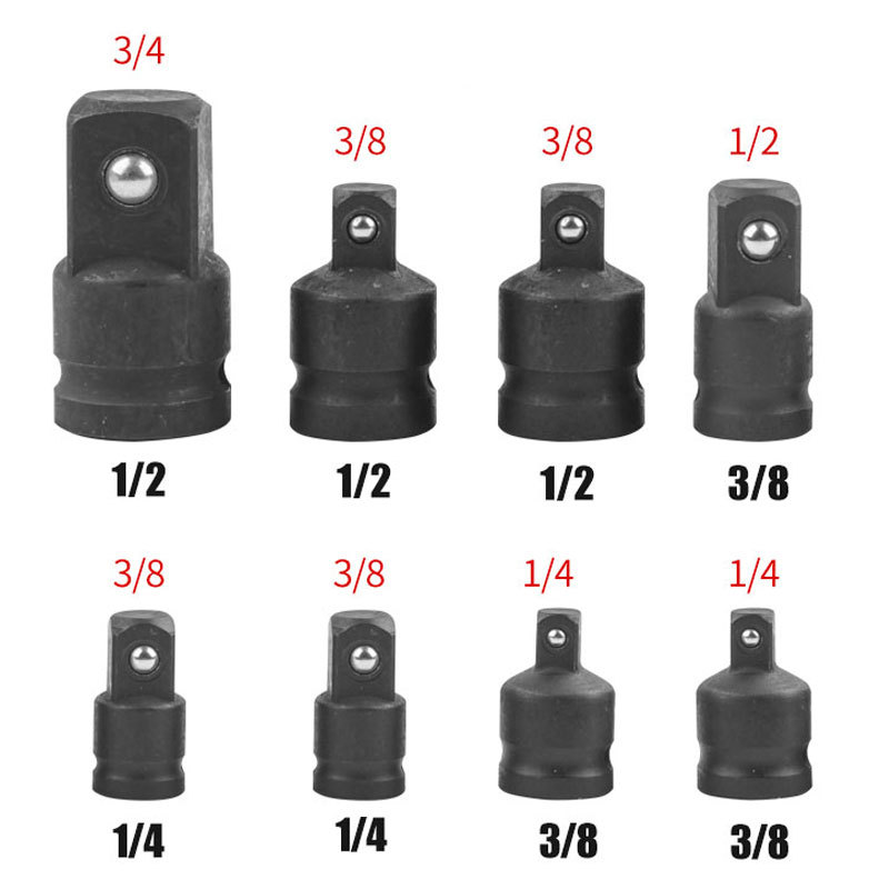 Pneumatic socket adapter, square conversion, air cannon socket, electric wrench connector, pneumatic wrench 1/2, 3/4 Specification drawing