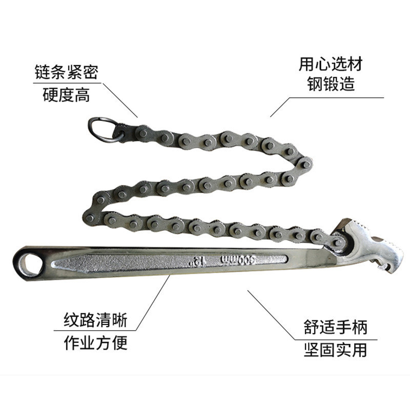Forged chain wrenches, pipe wrenches, filter wrenches, automotive and motorcycle repair tools Specification drawing