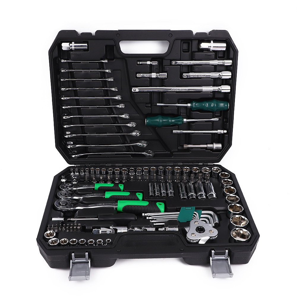 121PCS set of home repair toolboxes, car maintenance ratchet wrench socket combination hardware tool sets undefined