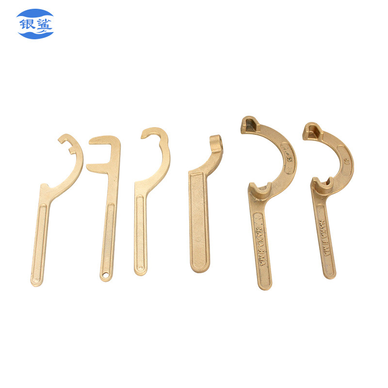 Marine F-shaped crescent fire hydrant wrench, pure copper and iron wrench, central island national standard fire hydrant hose with box wrench Item Picture