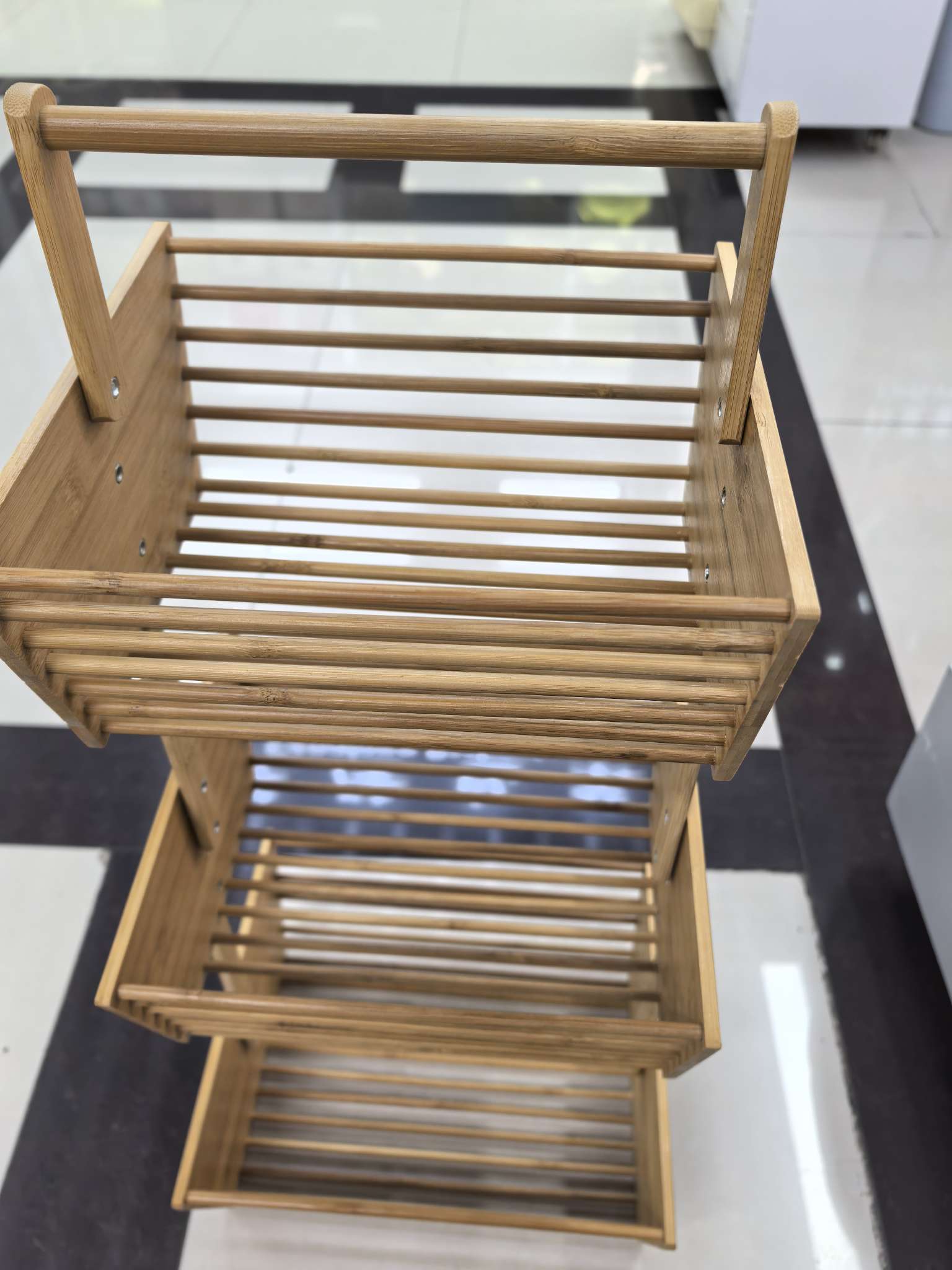 竹制三层小物件收纳筐