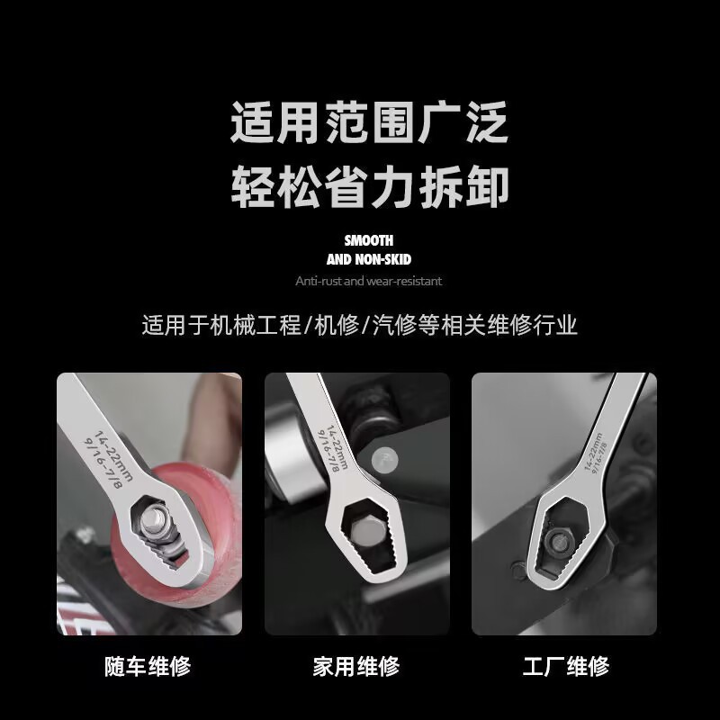 Factory wholesale universal box wrenches, double-ended self-tightening adjustable spectacle wrenches 8-24mm with multiple functions at both ends Application Scenario