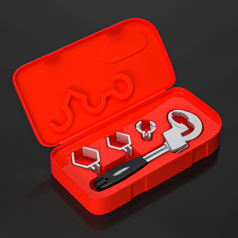 Large opening pipe wrench for bathroom sink, sewer pipe disassembly and assembly, movable wrench, new type of aluminum alloy tool Specification drawing