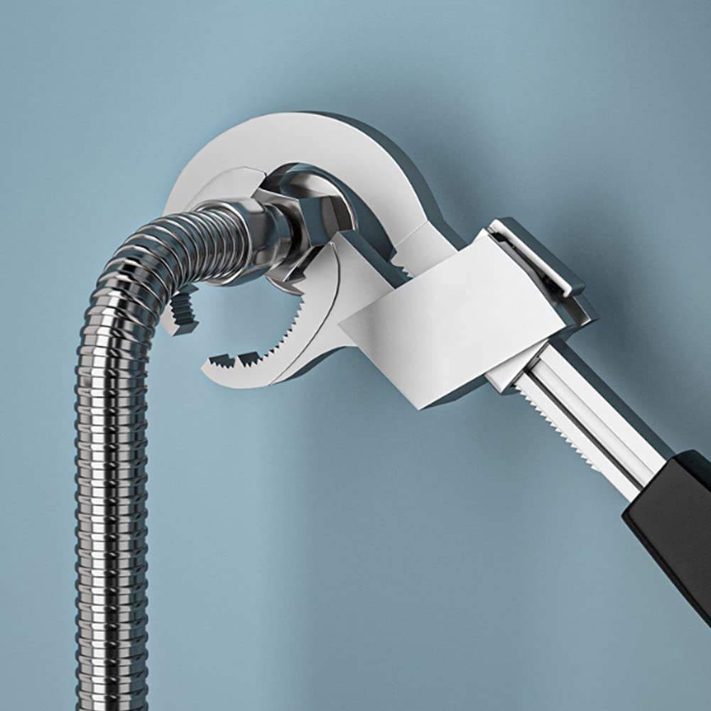 Multi-purpose sink wrench, bathroom wrench, arc toothed wrench, movable plate, plumbing installation sink tool Item Picture
