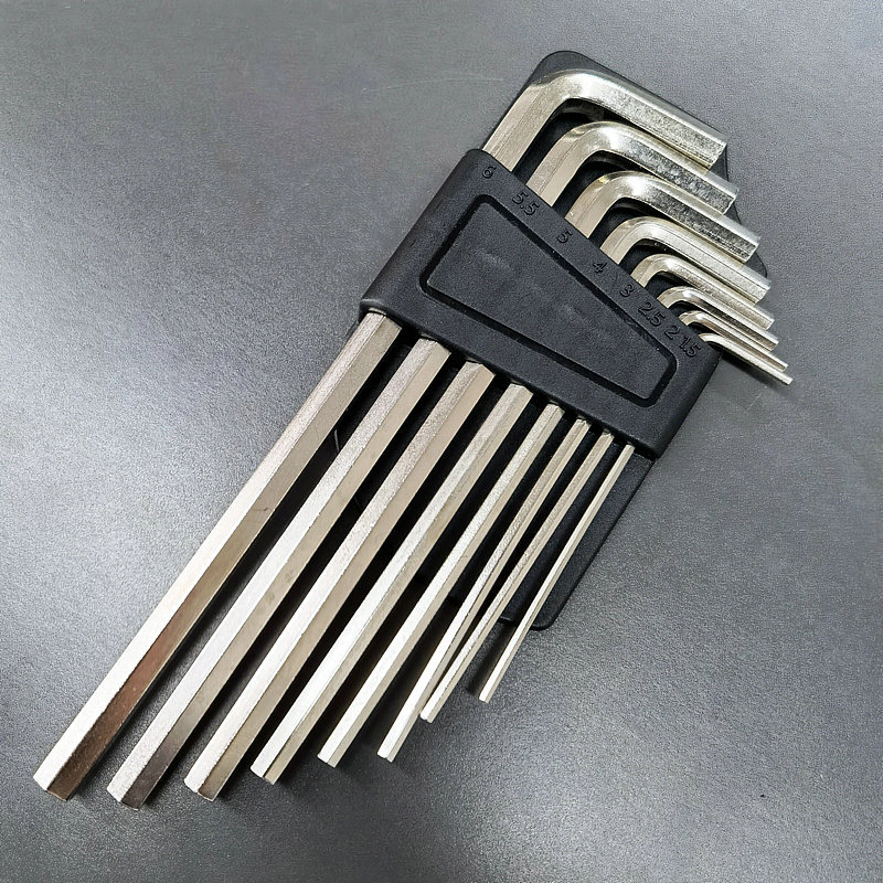 Niu Li L-shaped Allen wrench 8-piece set with ball joint, multi-functional household hardware accessory tool, nickel-plated and hardened Application Scenario