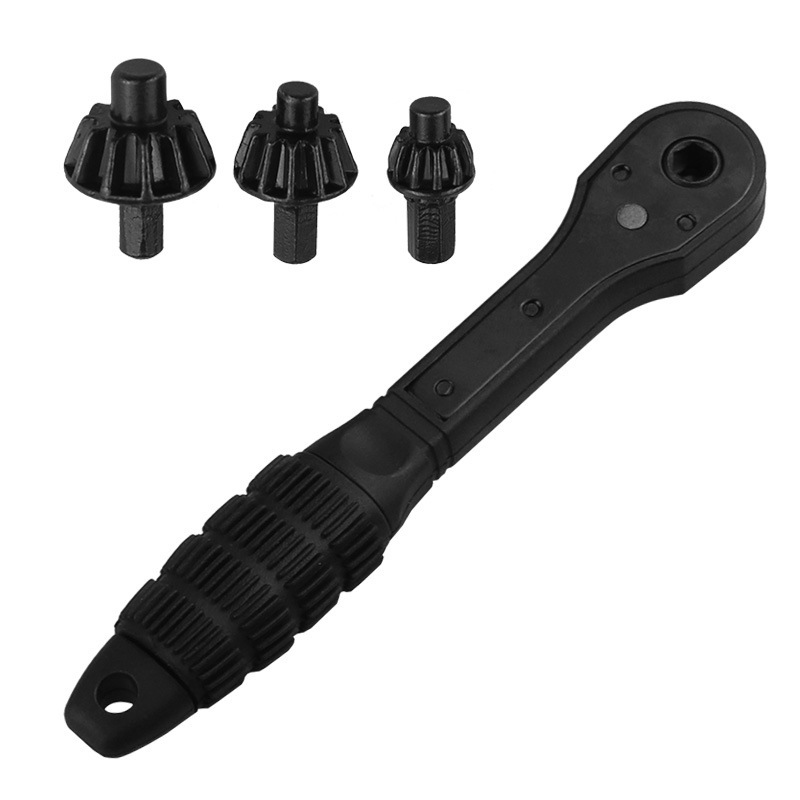 Two-in-one drill chuck key wrench, black quick ratchet wrench, dual-purpose wrench with both ends hardened undefined