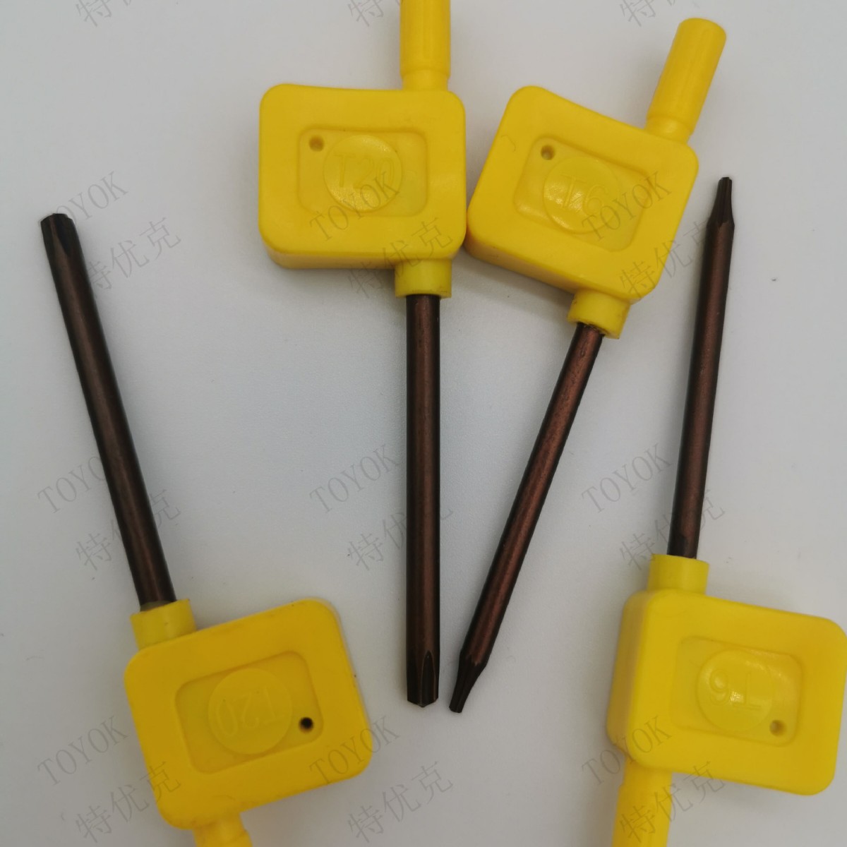 T6, T7, T8, T9, T10, T15, T20, Yellow Flag box wrenches, T6, T7, T8, T9, T10, T15, T20 Specification drawing