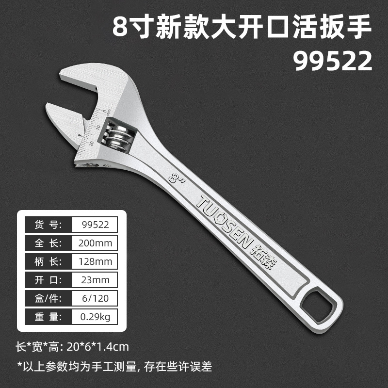 Tuosen Hardware Tools' adjustable wrenches, industrial-grade wrenches, 12-inch open-end wrenches, and 15-inch adjustable wrenches undefined