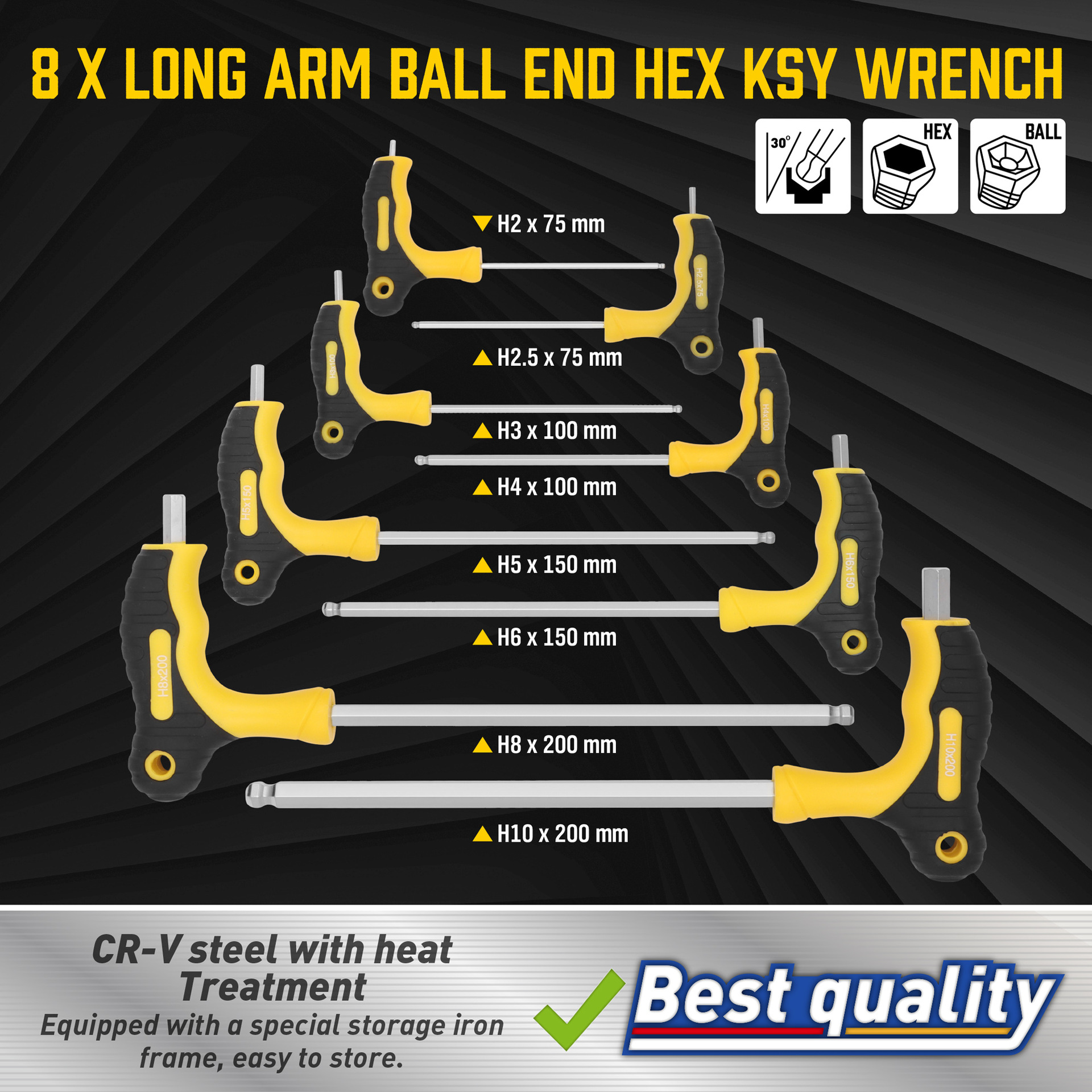 16-piece T-shaped handle star-shaped ball wrench kit with storage box performance maintenance tool available for purchase starting from one piece details Picture